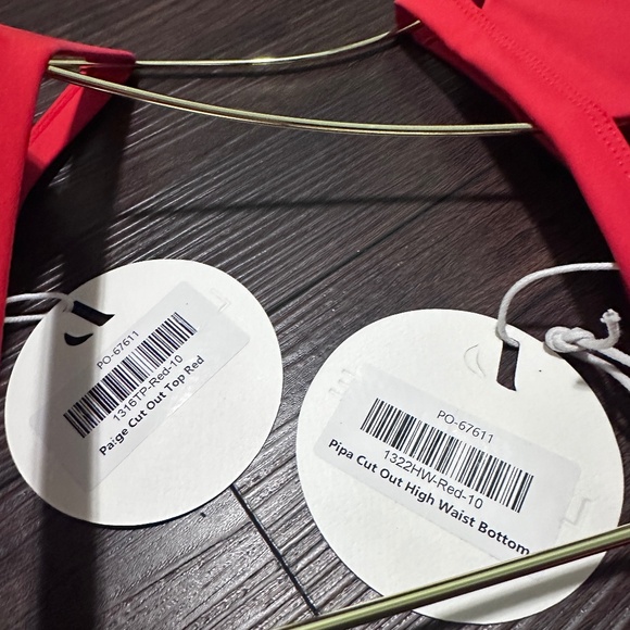 LUNALAE SET *PAIGE CUT OUT TOP  *PIPA CUT OUT HIGH WAISTED BOTTOMS - RED - Picture 8 of 10